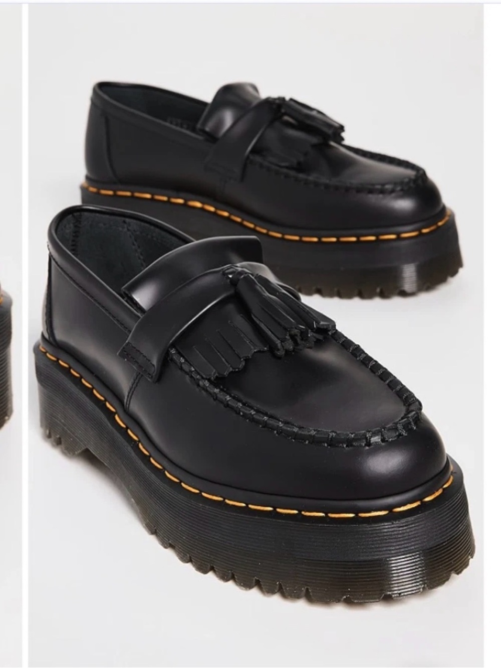 DR. MARTENS ADRIAN QUAD LEATHER PLATFORM TASSLE LOAFERS